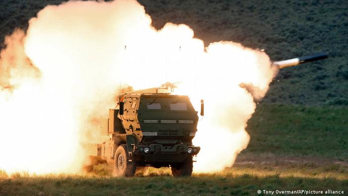  High Mobility Artillery Rocket System HIMARS in action.
