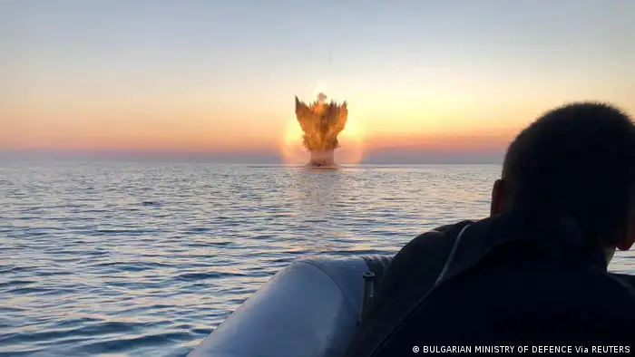 2022年7月1日，比利時海軍引爆一枚在黑海上的水雷（資料照）