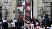 Demonstrators protest against the Akron police shooting death of Black man Jayland Walker in Akron