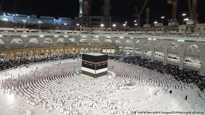  Muslim pilgrims pray around the Kaaba, Islam's holiest shrine