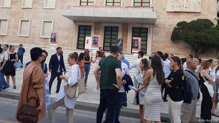 Albanien Journalisten Protest