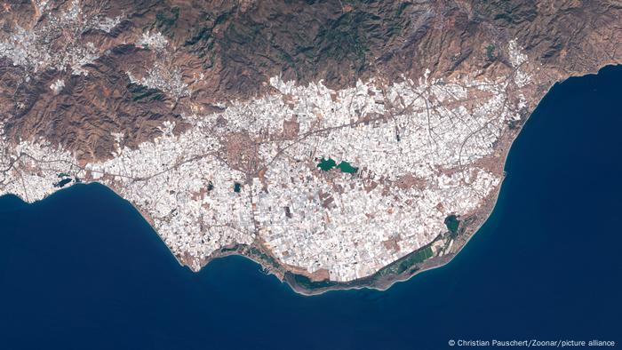 Satelliten-Ansicht von Gewächshäusern in Almeria Satelliten-Ansicht von Gewächshäusern in Almeria