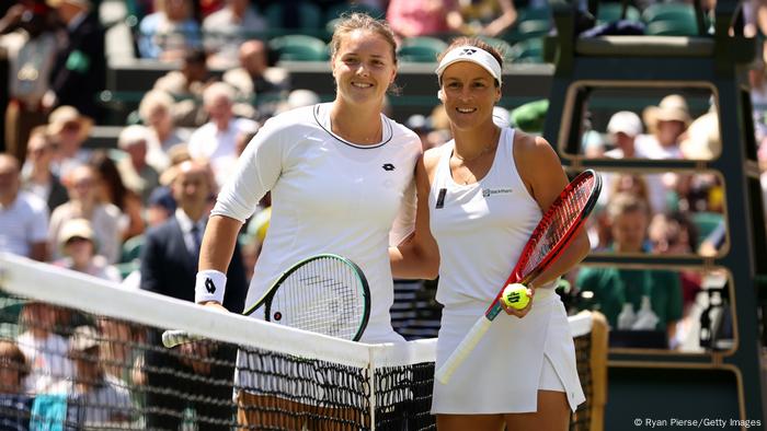 Tatjana Maria und Jule Niemeier vor dem deutschen Viertelfinalduell in Wimbledon Tatjana Maria und Jule Niemeier vor dem deutschen Viertelfinalduell in Wimbledon