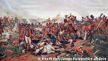 The Battle Of Waterloo, Belgium, 18 June 1815. French Cuirassiers Charging A British Square. After The Painting By Jazet. From The Century Edition Of Cassell's History Of England, Published C. 1900