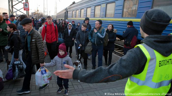 Ukrainian refugees seen in March 2022