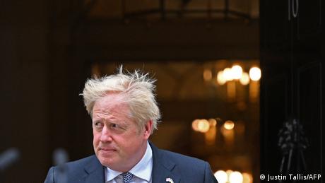Britain's Prime Minister Boris Johnson announces his resignation