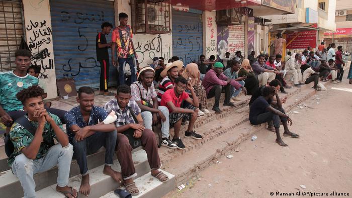 People stage a sit-in demanding a return to civilian rule in Sudan