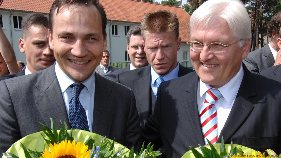 Tadašnji (i sadašnji) poljski ministar spoljnih poslova Radoslav Sikorski i njegov nemački kolega Frank-Valter Štajnmajer, u julu 2008.