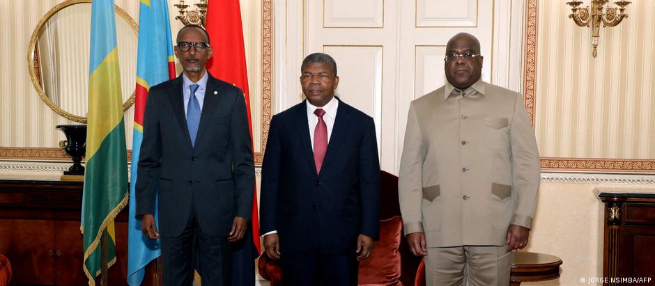 Angola Luanda | Treffen der Präsidenten Kagame (L) Lourenco (C) und Tshisekedi 