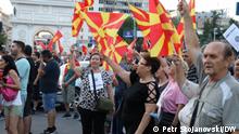Nordmazedonien: Proteste gegen Zugeständnisse an Bulgarien zu Beginn der EU Beitrittsverhandlungen.
Skopje, 07.07.2022