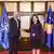 Президентката на Косово Вьоса Османи със заместник-генералния секретар на НАТО Мирча Джоана