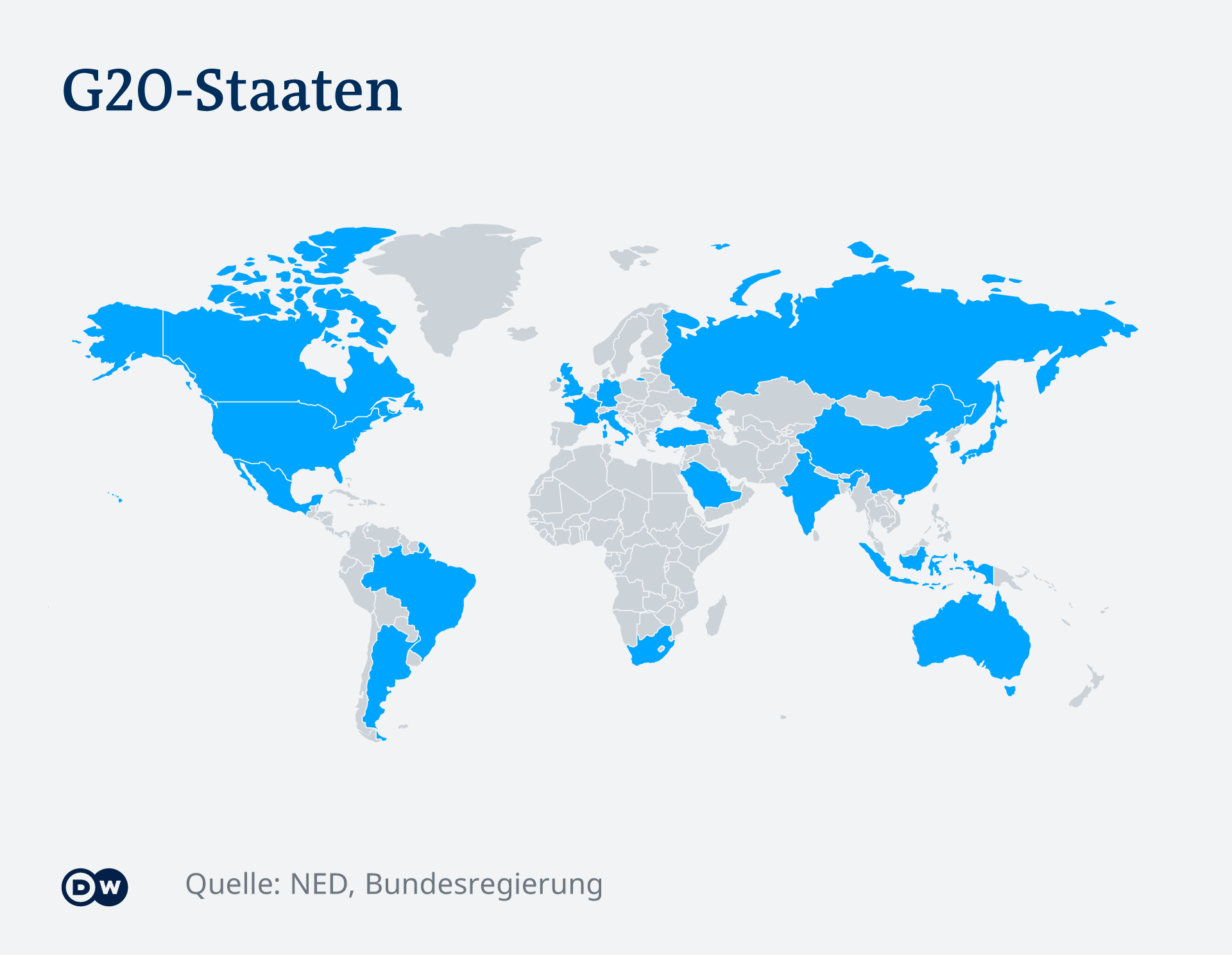 Infografik/Karte - G20-Staaten - DE