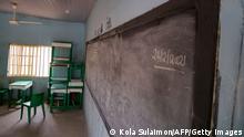 ARCHIV 2021 *** This photograph shows a deserted classroom at the Government Girls Secondary School, the day after the abduction of over 300 schoolgirls by gunmen in Jangebe, a village in Zamfara State, northwest of Nigeria on February 27, 2021. - More than 300 schoolgirls were snatched from dormitories by gunmen in the middle of the night in northwestern Zamfara state on February 26, in the third known mass kidnapping of students since December. (Photo by Kola SULAIMON / AFP) (Photo by KOLA SULAIMON/AFP via Getty Images)