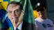 Imagen de Jair Bolsonaro estampada en una bandera de Brasil Imagen de Jair Bolsonaro estampada en una bandera de Brasil