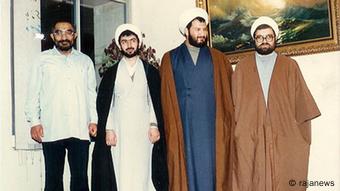 از چپ: اسدالله لاجوردی، حسینعلی نیری، علی رازینی و علی مبشری. حسینعلی نیری بین سال‌های ۶۲ تا ۶۸ حاکم شرع زندان اوین بود