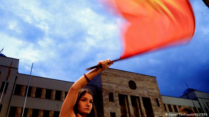 Nord Mazedonien Protest in Skopje