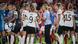 Germany celebrate after winning their first game of Euro 2022 Germany celebrate after winning their first game of Euro 2022