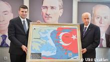 Greek Prime Minister Mitsotakis reacted to the map showing the Greek islands as belonging to Turkey.
Date: 11.07.2022
Place: Ankara, Turkey
Copyright: Ülkü Ocakları 