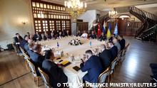 Russian, Ukrainian and Turkish military delegations meet with U.N. officials in Istanbul, Turkey July 13, 2022. Turkish Defence Ministry/Handout via REUTERS ATTENTION EDITORS - THIS PICTURE WAS PROVIDED BY A THIRD PARTY. NO RESALES. NO ARCHIVES.