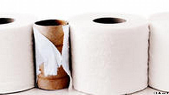 Toilet paper rolls in a row 
