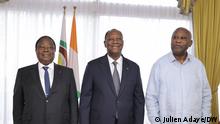 14.07.2022 *** Elfenbeinküste Abidjan | Präsident Alassane Ouattara seine Amtsvorgänger Henri Konan Bédié und Laurent Gbagbo