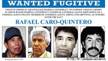 FILE - In this image released by the FBI shows the wanted posted for Rafael Caro Quintero. Caro Quintero, the notorious underworld figure who is on the FBI’s most-wanted list for the murder of DEA Special Agent Enrique Camarena in 1985, said on Tuesday, May 26, 2020, in a legal appeal seeking an injunction against his arrest or extradition to the United States, that he has no money, is too old to work and has no pension. (FBI via AP)
