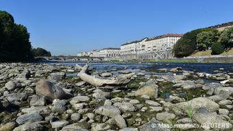 Χαμηλή στάθμη στον Πάδο, κοντά στο Τορίνο