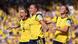 Sweden players celebrate a goal against Portugal Sweden players celebrate a goal against Portugal
