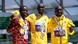 L'Ougandais Joshua Cheptegei (champion olympique ) au milieu sur l'image, Waithaka Mburu (Kenya) à droite, et JJacob Kiplimo (Ouganda) à gauche lors des championnats d'athlétisme à Eugène aux Etats-Unis. L'Ougandais Joshua Cheptegei (champion olympique ) au milieu sur l'image, Waithaka Mburu (Kenya) à droite, et JJacob Kiplimo (Ouganda) à gauche lors des championnats d'athlétisme à Eugène aux Etats-Unis.