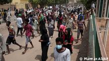 Sudanese demonstrators take to the streets calling for civilian rule and denouncing the military administration, in Khartoum, Sudan, Sunday, July 17, 2022. (AP Photo/Marwan Ali)