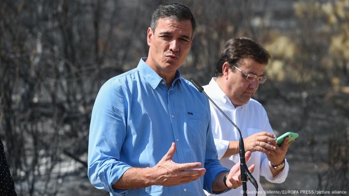 España |  Incendios forestales en Extremadura |  el presidente del gobierno pedro sanchez