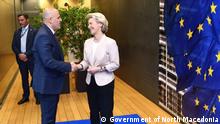 19.7.2022, Brüssel***
Der mazedonische Premierminister Dimitar Kovacevski mit der Präsidentin der EK, Ursula von der Leyen
