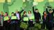 Die Mitglieder der Parteiführung und die Spitzenkandidaten für die kommenden Landtagswahlen von Bündnis90/Die Grüne posieren zwischen den wiedergewählten Bundesvorsitzenden auf dem Podium (Foto: dapd) Die Mitglieder der Parteiführung und die Spitzenkandidaten für die kommenden Landtagswahlen von Bündnis90/Die Grüne posieren zwischen den wiedergewählten Bundesvorsitzenden auf dem Podium (Foto: dapd)