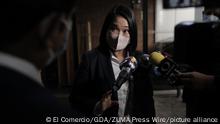 August 23, 2021, LIMA, PERU: LUNES 23 DE AGOSTO DEL 2021..La lideresa de Fuerza Popular, Keiko Fujimori, brinda en una entrevista en las instalaciones del Grupo RPP..FOTOS: RENZO SALAZAR (Credit Image: © El Comercio/GDA via ZUMA Press Wire