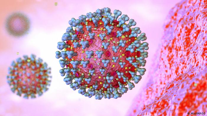 Imagen tridimensional del coronavirus.