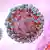 Imagem gráfica de um coronavírus em visão microscópica