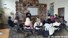 During learning the Ukrainian language in Lviv.
Copyright: The rights belong to the public organization Ukrainian World. There is permission to publish