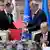 Ministro da Infraestrutura ucraniano, Oleksandr Kubrakov (de pé, esq.) durante a assinatura do acordo. Sentados, secretário-geral da ONU, António Guterres, e presidente turco, Recep Tayyip Erdogan.