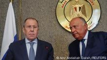 Russian Foreign Minister Sergei Lavrov and his Egyptian counterpart Sameh Shoukry attend a news conference in Cairo, Egypt, July 24, 2022. REUTERS/Amr Abdallah Dalsh 