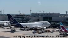Lufthansa Boing 747-400, Flugzeug, Flugfeld Themenbild, Symbolbild, Flughafen Frankfurt Main, Airport, GER, 17.07.2022, Foto: Wolfgang Frank/ EIBNER