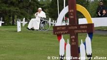 July 25, 2022, Edmonton, Canada: Pope Francis meets the indigenous peoples for a silent prayer at the Maskacis cemetery, a town 100 kilometers south of Edmonton (Canada), 25 July 2022. ANSA / Ciro Fusco (Credit Image: © ANSA via ZUMA Press