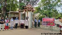 Agitation by students against lecture on kali Controversy on lecture series at Viswabharati on goddess Kali. 