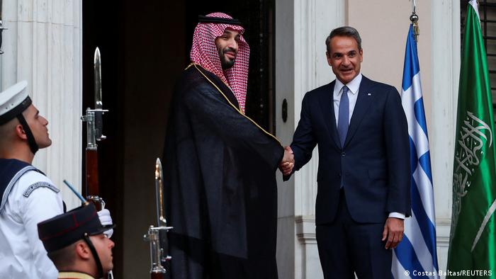 Greichenland Saudischer Kronprinz Mohammed bin Salman besucht Premieminster Kyriakos Mitsotakis