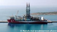 MERSIN, TURKIYE - JULY 06: Turkiye's fourth drilling ship, which was named Abdulhamid Han, is seen as its preparations continue to take part of the hydrocarbon search operations in Mersin, Turkiye on July 06, 2022. Mustafa Unal Uysal / Anadolu Agency