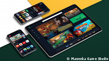 Image of Gara store interface on tablet and mobile phone
Source: Maseeka Game Studio