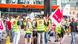 Striking Verdi members at Munich airport during action in July 2022 Striking Verdi members at Munich airport during action in July 2022