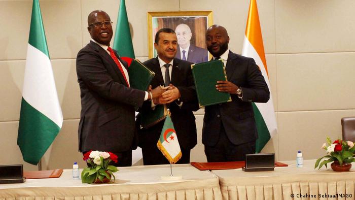 A picture of the energy ministers of Algeria, Nigeria and Niger