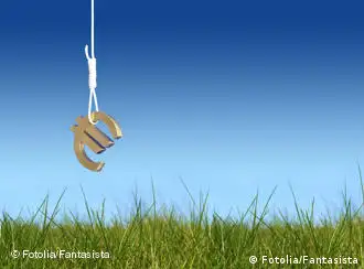 A euro hangs from a noose