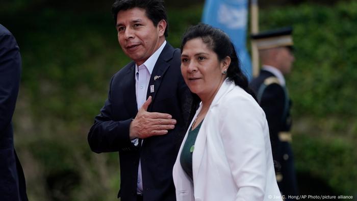 El presidente Pedro Castillo y la primera dama, Lillia Paredes.