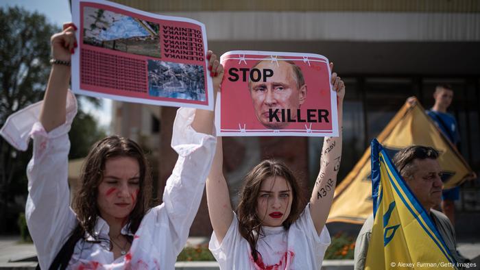 Ukraine-Krieg Zhytomyr | Protest gegen Putin